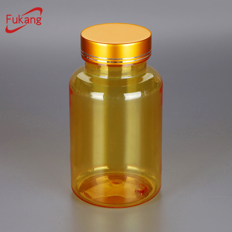 275ml brown color PET plastic fish oil capsules bottle,OEM color PET plastic sport medicine container