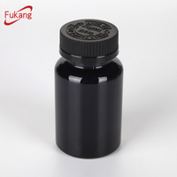 wholesale cobalt blue 120ml plastic biodegradable bottle for capsules with aluminum cap