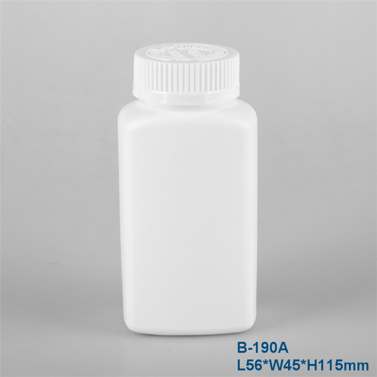 190ml medicine bottles square HDPE plastic pills bottle