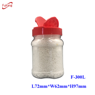Custom Made 300ml PET Clear Spice Jars with Flip Top Lid Plastic Salt Shaker