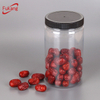 Empty clear PET plastic jar with lid for packing roasted and salted peanuts, 800ml plastic canister
