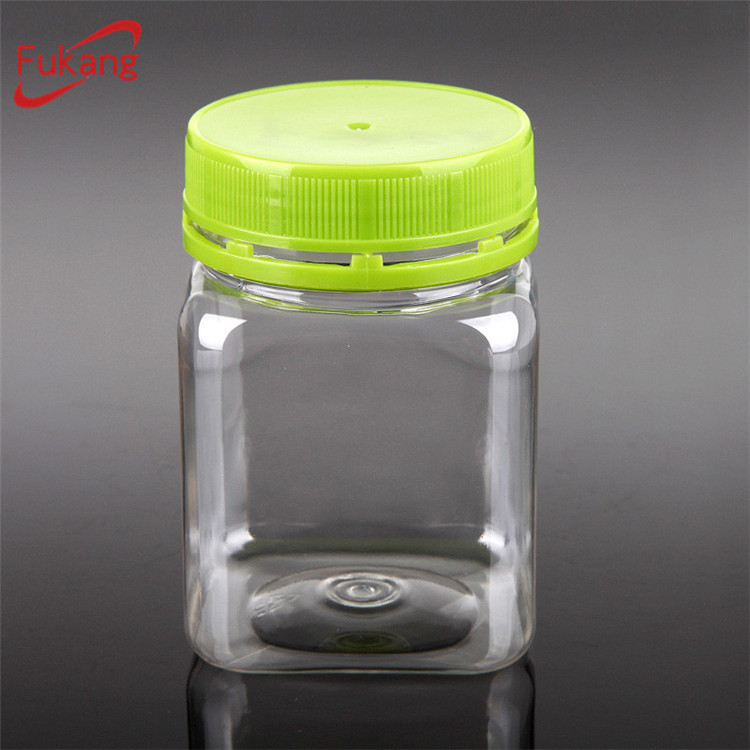 250ml Small Clear Plastic Hinged Food Container, PET Hexagonal Food Bottle with Temper Evident Cap