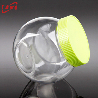 30 oz clear PET ball shape candy jars factory in China,plastic candy containers with sale cap