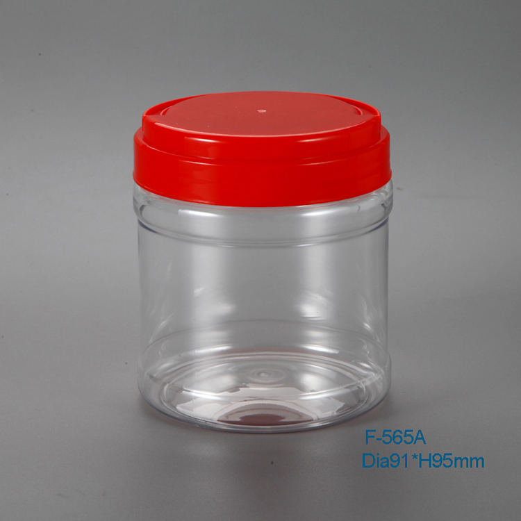 500ml cylinder clear plastic food bottle with lid