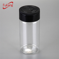 Clear PET Plastic Spice Jar Pepper Container With Flip Cap
