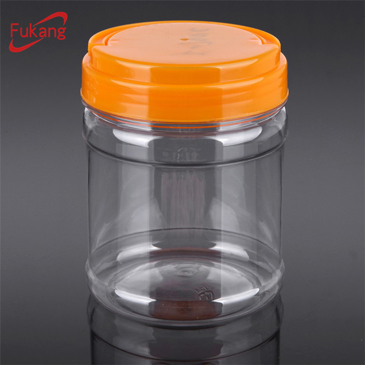 20 oz round plastic food container jar with colored lids