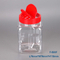 clear PET square shaped collectable cookie plastic jar,latest styles plastic cookies canister / container