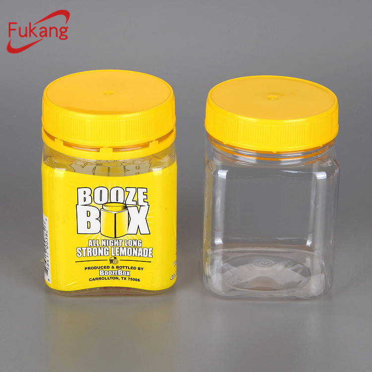 350ml PET square shape plastic jars,clear plastic container,wholesale transparent PET plastic bottle