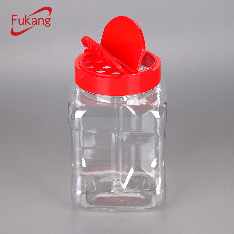 38oz Transparent Plastic Container for Spices with Sprinkler Cap, Clear PET Seasoning Jar with Flip Lid Factory