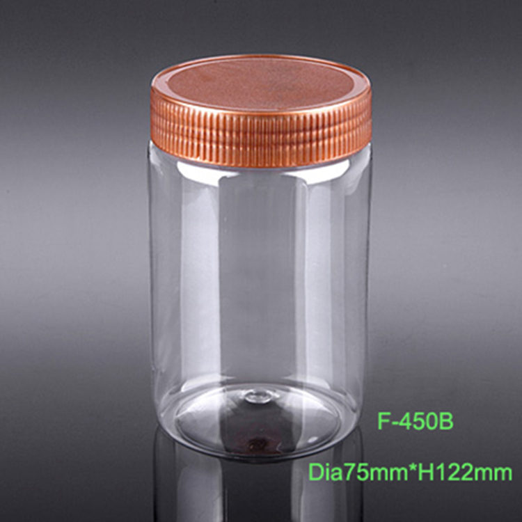 Round Plastic Containers for Cookies,450ml Clear Bottles for Candy & Confectionery,Plastic Jars for Nuts