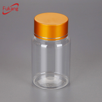 80cc pet plastic bottles wholesale, mini pill medincine bottles, clear empty plastic capsule container China factory