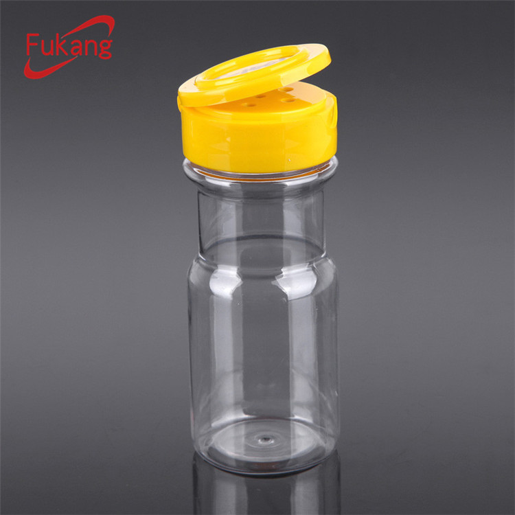 Empty small pepper seasoning shaker bottle PET plastic clear salt spice jar