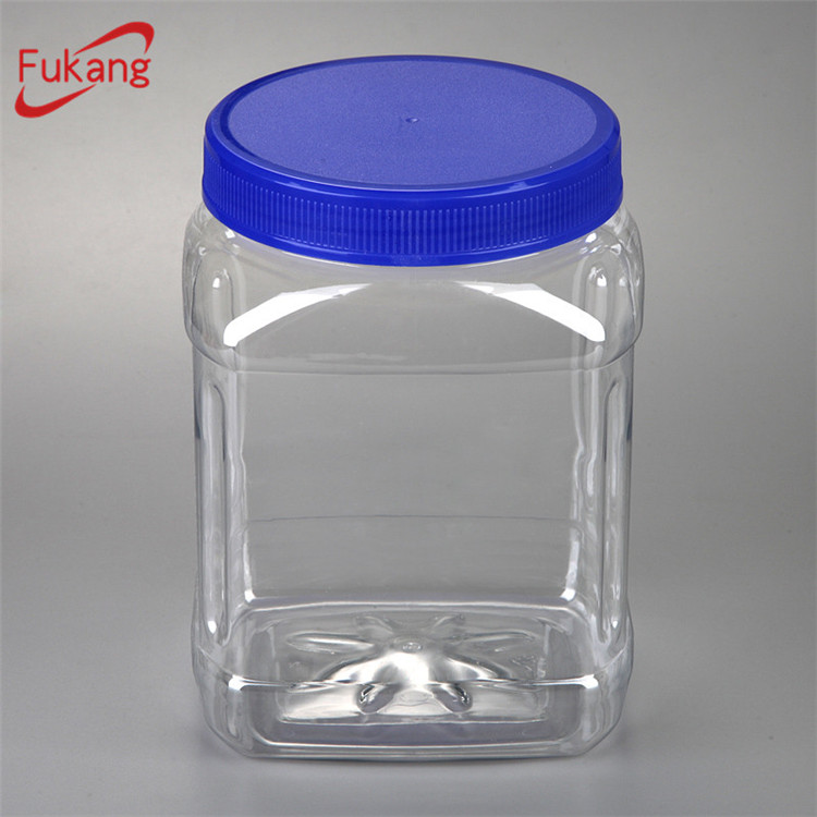 60oz Clear Pet Wide Mouth Jar/Container for Protein Powder
