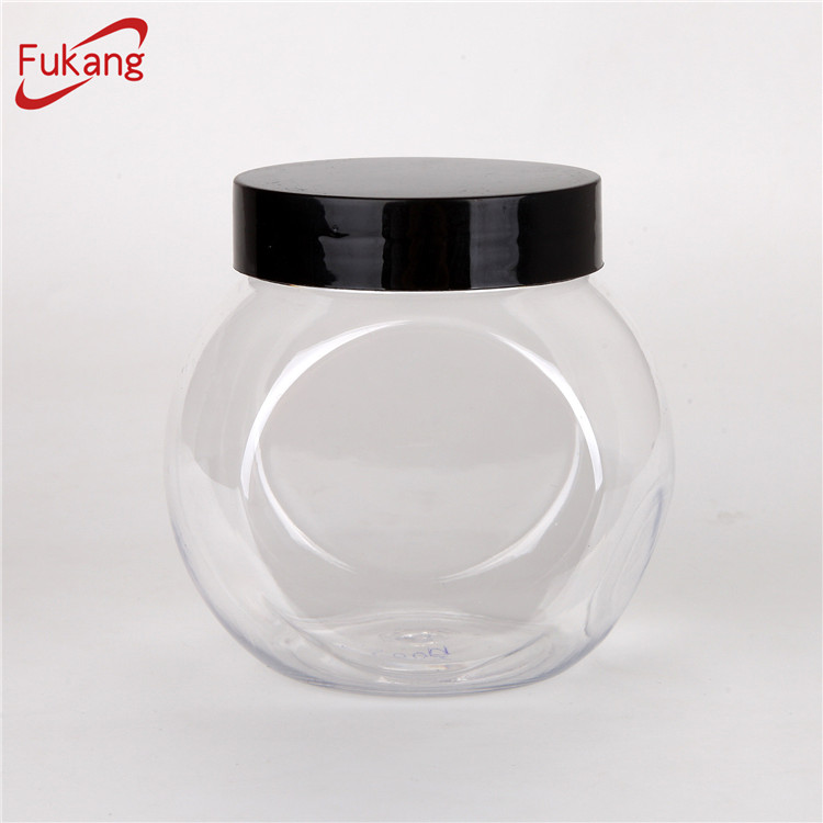 Wholesale Clear Round PET Plastic Candy Container Jar