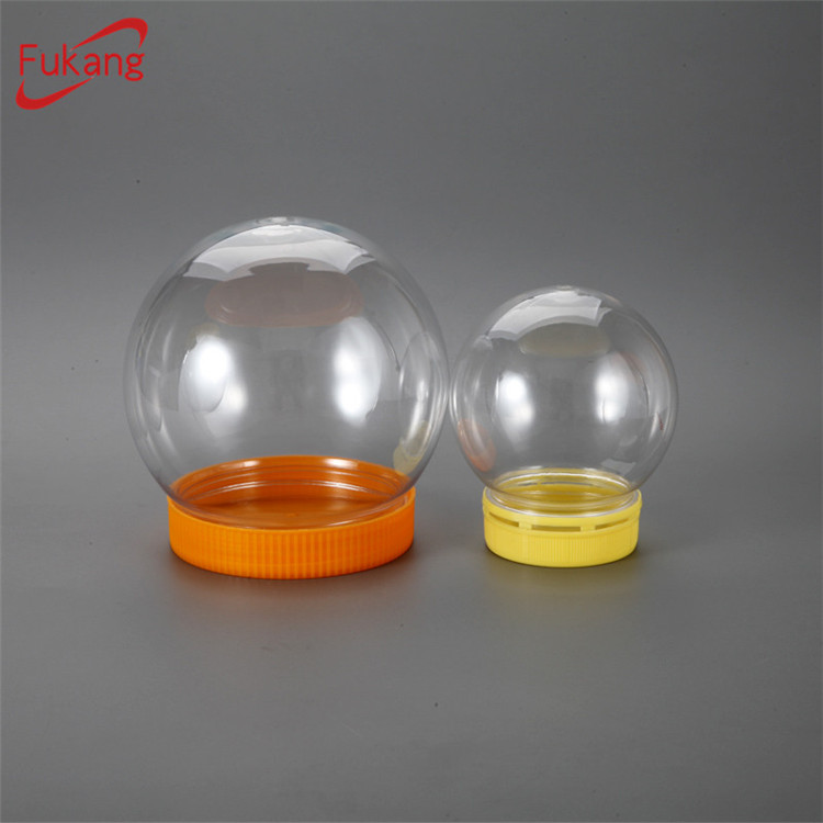 with tamper proof lids factory PET Clear Plastic Ball Shaped Candy Box bottle containers