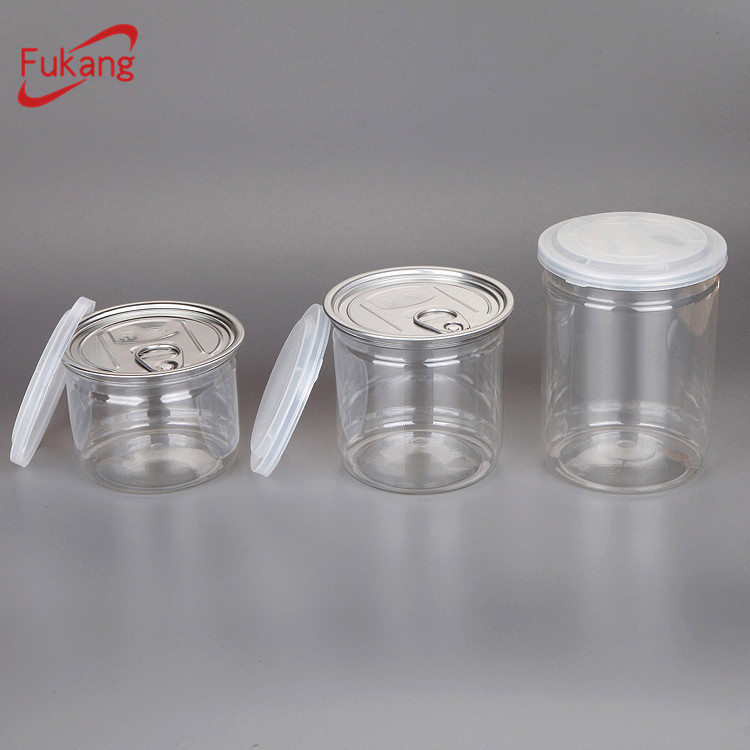 400ml Empty Clear Plastic Tin bottle container for food