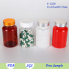 225ml PET plastic vitamin bottle with flip top cap