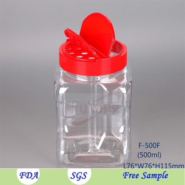1100cc square butterfly cap plastic spice bottle
