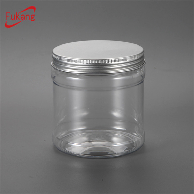 Custom Transparent Round PET Coffee Jar With PET Lid
