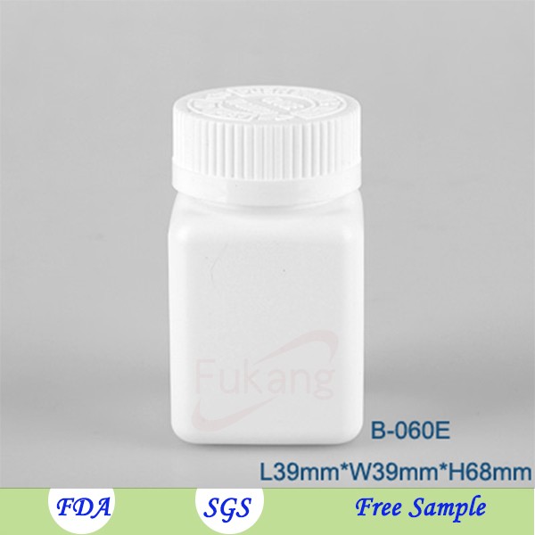 60ml 2oz white reusable plastic pills/capsule/tablets container bottles for medicine packing