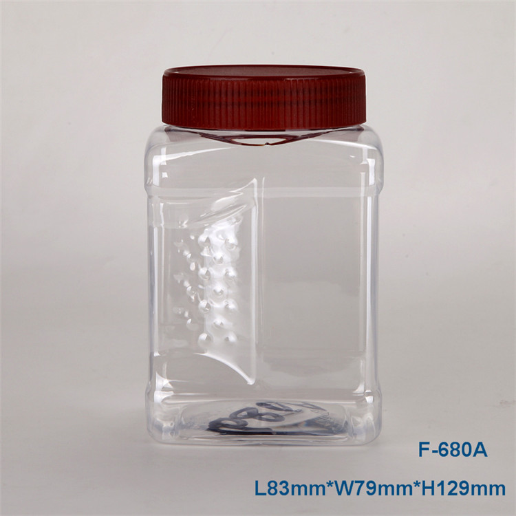 Airless Food Grade Transparent Square Plastic Food Jars