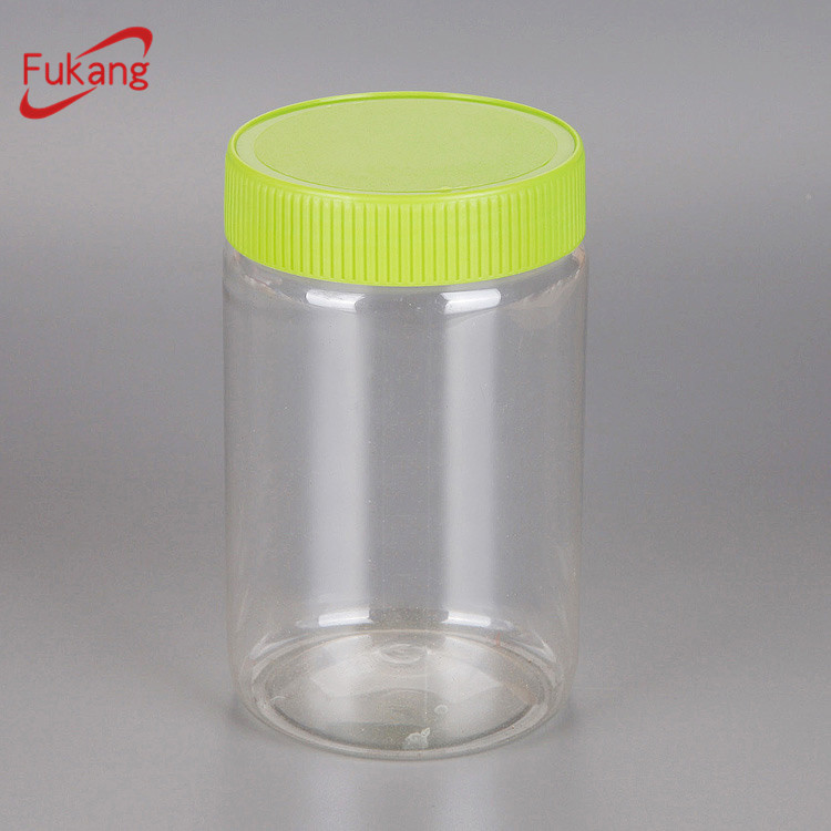 Normal transparent plastic screw cap honey bottle pet jar