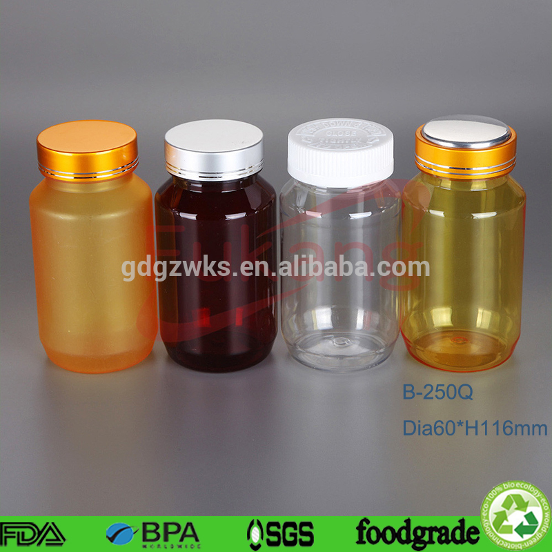250cc PET vitamin packing bottles plastic pill bottle