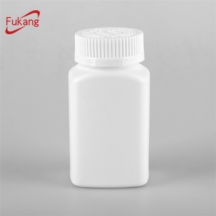 3oz square hdpe medicine bottle with CRC, empty plastic dietary supplement bottles, small hdpe softgel bottle wholesale