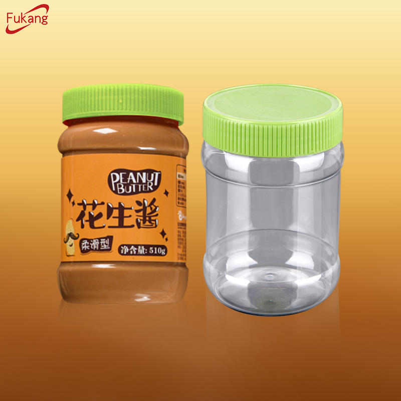 Custom clear sealed PET honey plastic food storage jar with lid