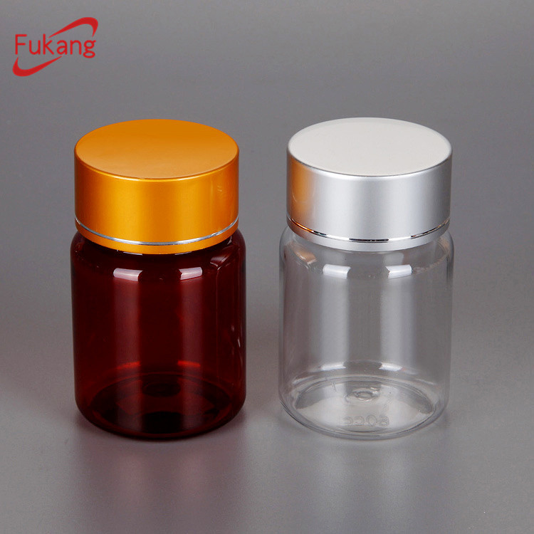 ODM/OEM 2oz clear round plastic medicine container PET bottles for medical capsules