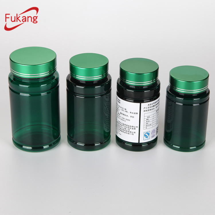empty plastic food bottle natural supplements bottle, green150ml PET child proof plastic pill bottle