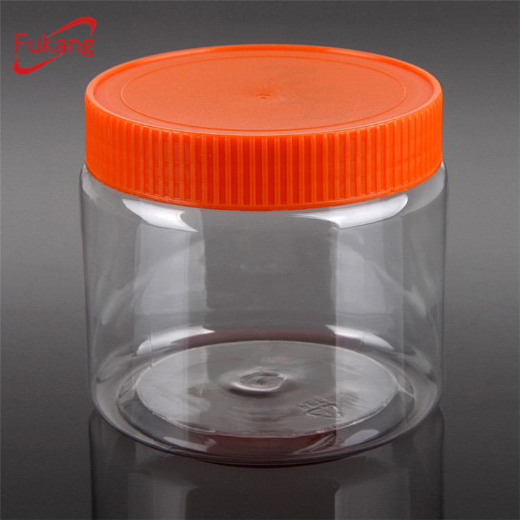 dry food/face cream/pomade seal PET plastic jar transparent with aluminium lids