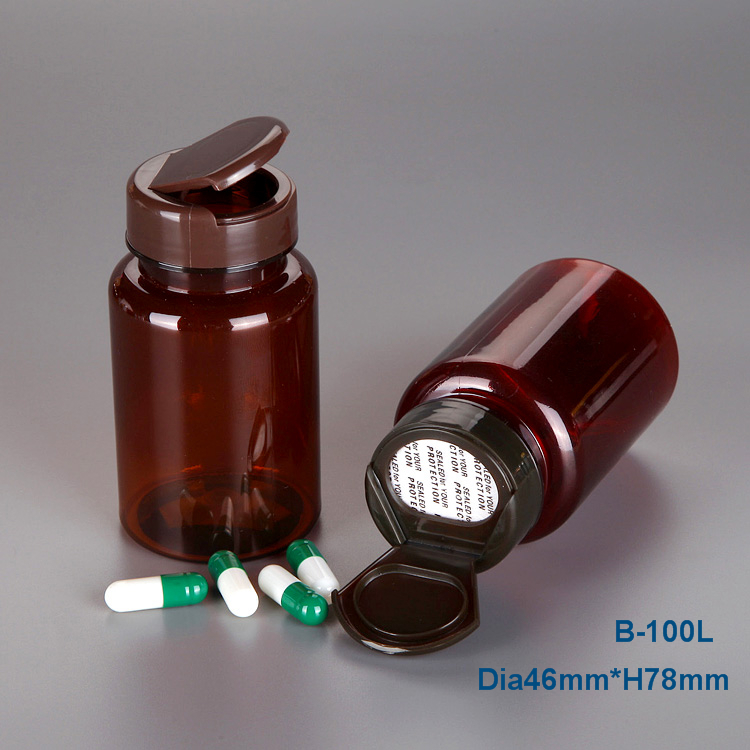 Wholesale Food Supplement Packaging Plastic Bottles PET,Blue 100ml Plastic Bottle for Capsule