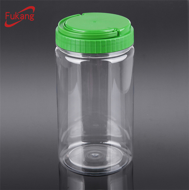 High capacity 1.3L PET Plastic Clear Food Pickle Jar