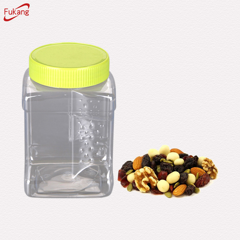 China supplier 800ml certificated PET hexagon transparent sealed snack dried fruit plastic screw cap Jar