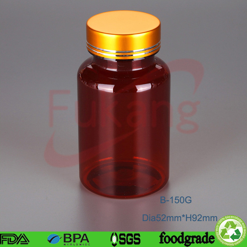 5OZ 150cc plastic capsules bottle round shape design,PET small plastic pill medicine clear bottle