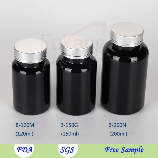 4oz 120ml Clear Plastic Medicine Capsule Bottle with Aluminum Lid
