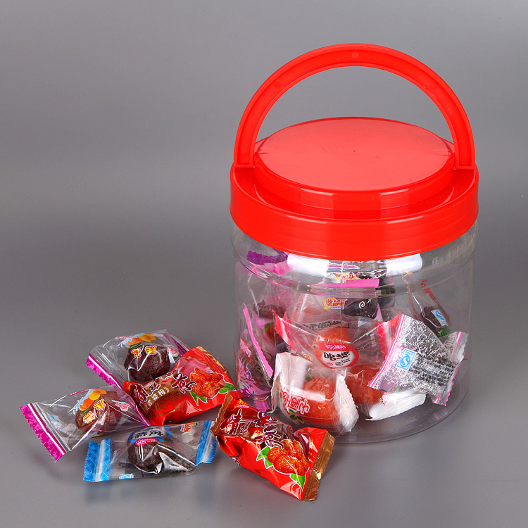 Custom Wholesale Round Transparent Plastic Cans PET Jar With Screw Top Lid