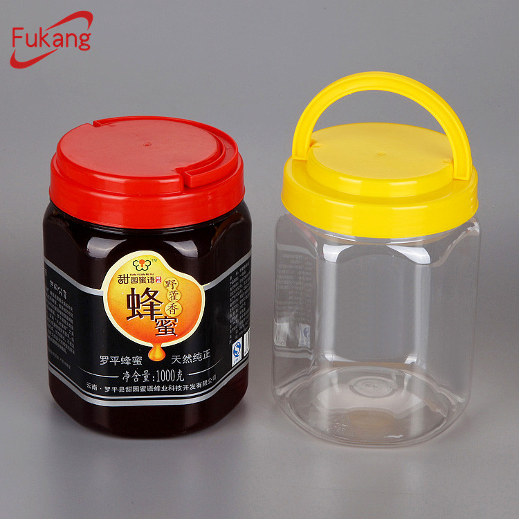 850ml wide mouth clear PET plastic container jar with lid