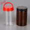 1 liter amber plastic PET candy cylinder round jar packaging chocolate,plastic PET chocolate container with PP screw cap