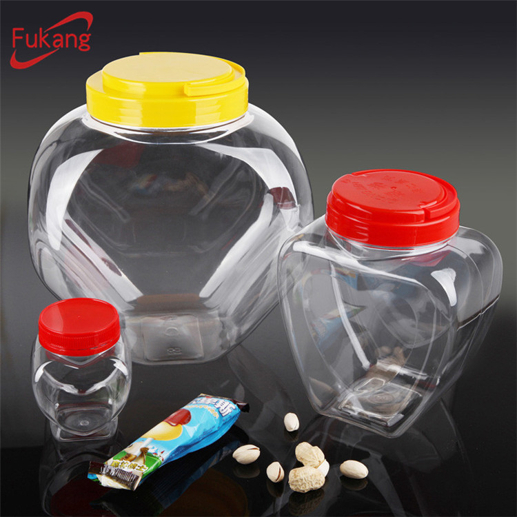 High quality 1 liter food grade clear pet plastic jars with lid for nut dry food juice powder wholesale made in China supplier