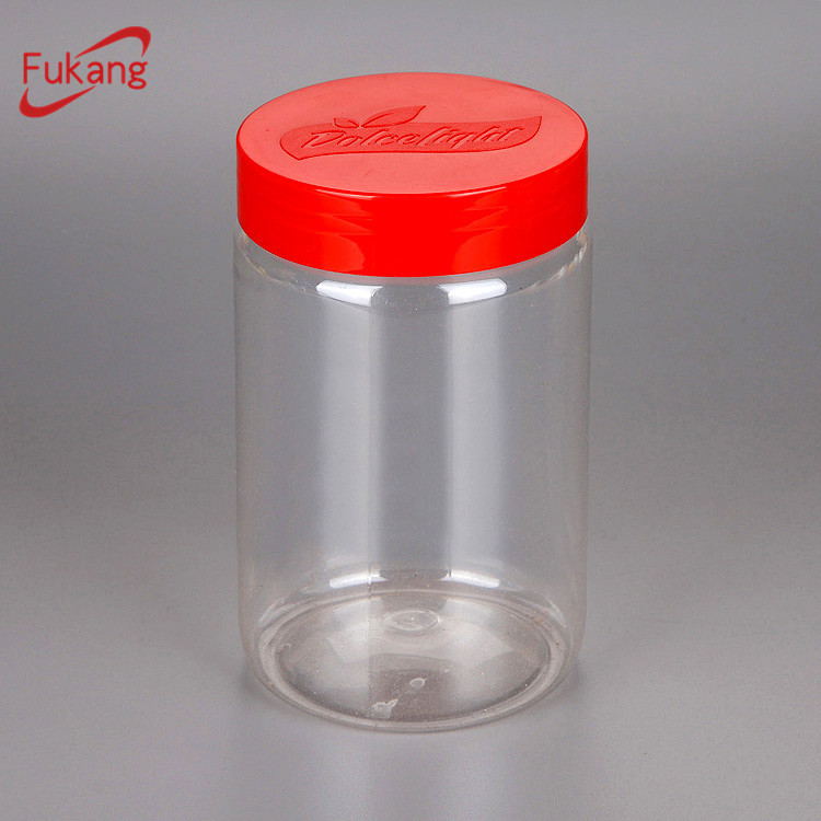 450ml food storage container screw lid, clear pet plastic tube bottle, plastic airtight decorations jars making factory