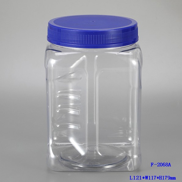 1kg and 2kg Clear Pet Plastic Jar with Lid for Candy