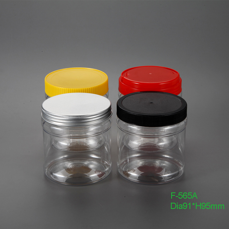 Screw Cap Round 565ml Plastic Cookie Jar PET