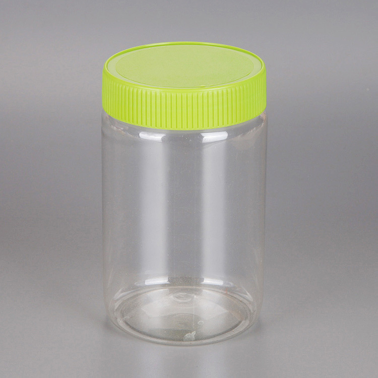 Transparent Color Round Shape PET Plastic Jar