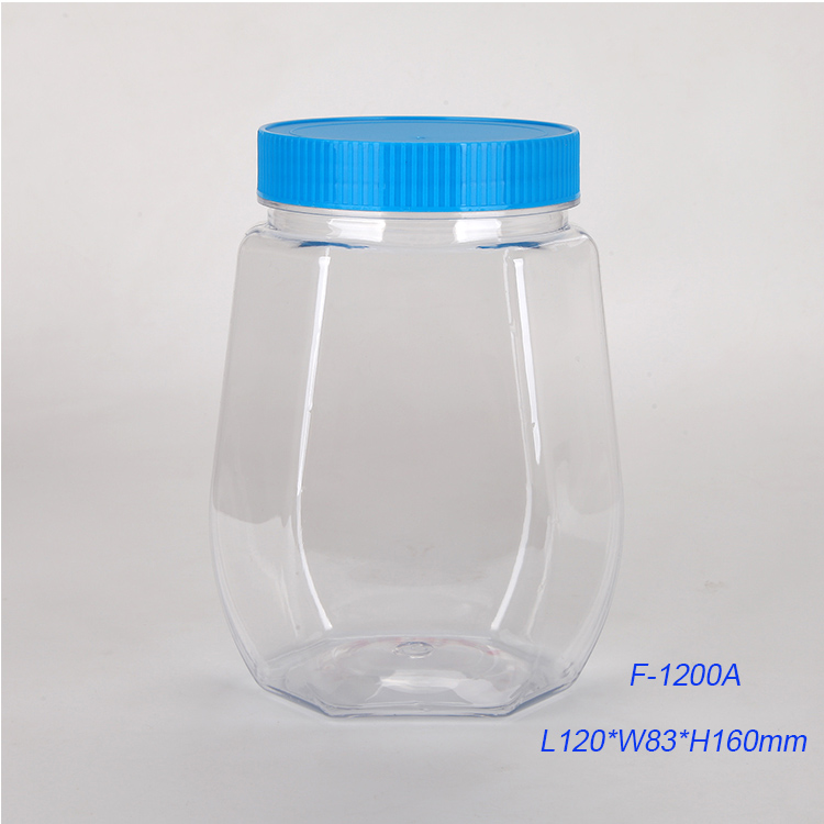 Big Clear PET Plastic Food Dry Fruit Candy Jar