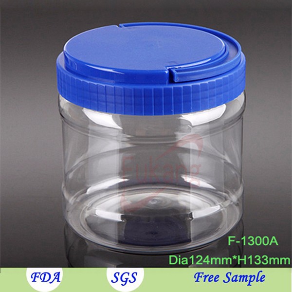 600ml Square Clear Pet Plastic Jars Bulk ,Chocolate jar food storage