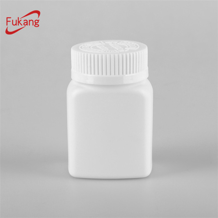 3 OZ plastic square medicine bottle with cap, 90cc hdpe plastic capsule pill bottles wholesale made in China supplier