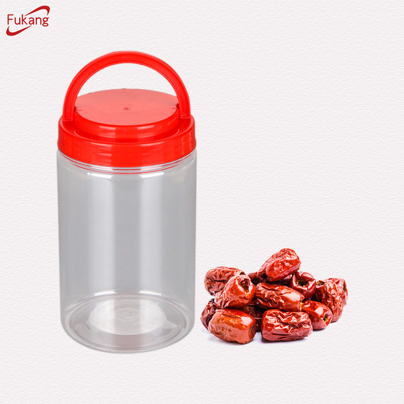 Clear Empty Bottle 1L Plastic Jar for good with seal cap