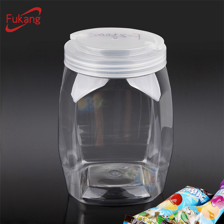3.5L large plastic food container, clear round plastic pickle jar, wide mouth cylinder vegetable containers supplier